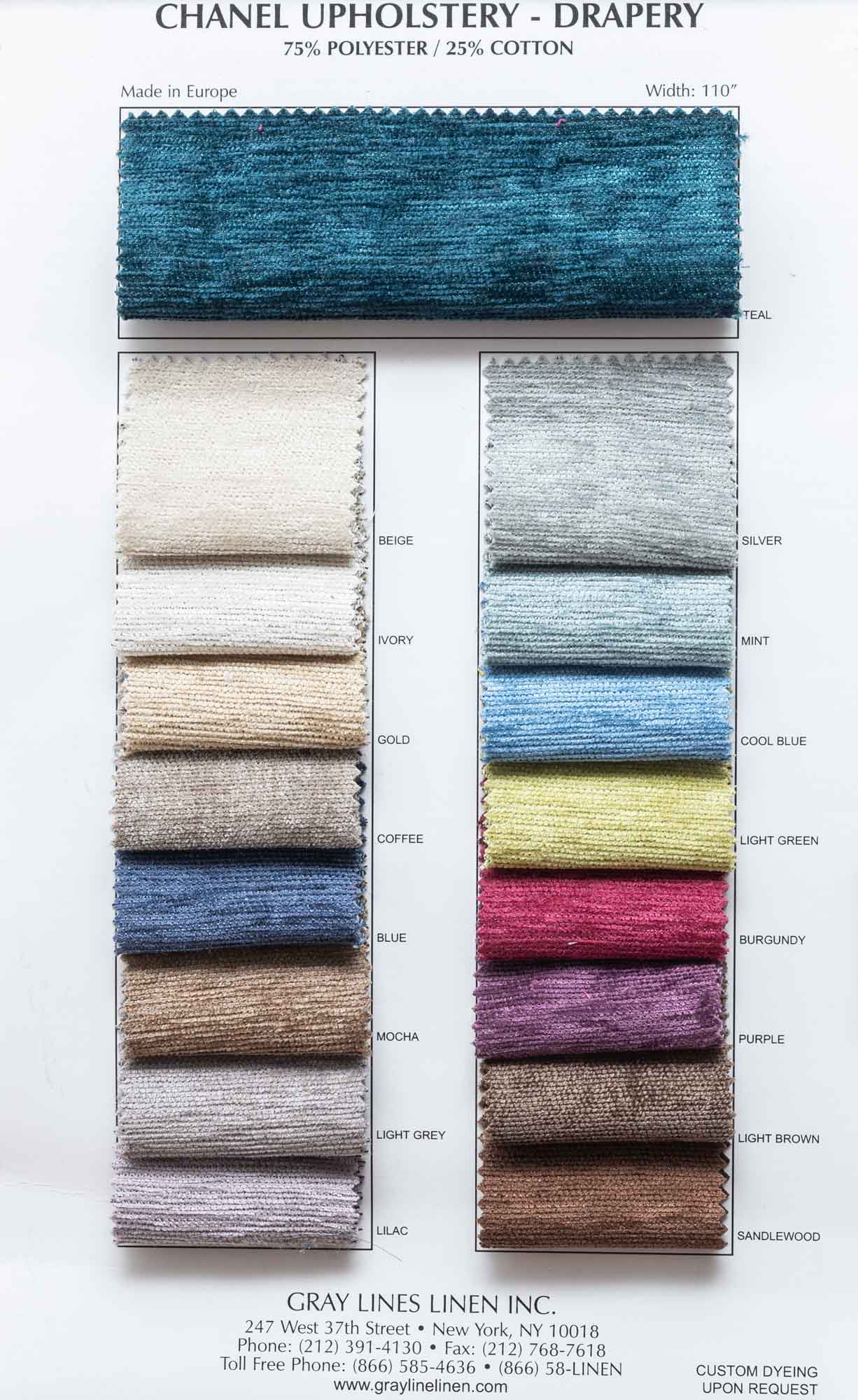 Chanel Upholstery – Drapery – Gray Lines Linen