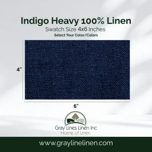 Indigo Heavy Linen Fabric Swatches