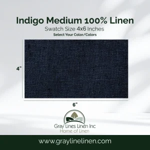 Indigo Medium Linen Fabric Swatches
