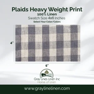 Plaids Heavy Weight Linen Fabric Swatches