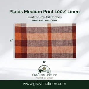 Plaids Medium Linen Fabric Swatches