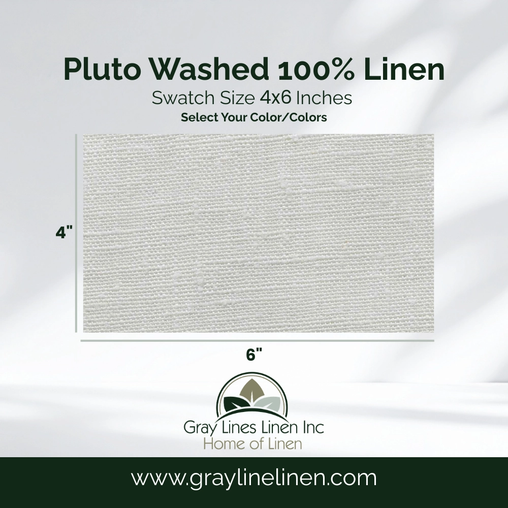 Pluto Washed Linen Fabric Swatches